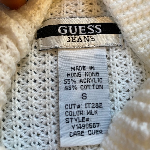 Vintage Y2K Guess Waffle Knit Mock Neck Sweater Size Small - Picture 3 of 4